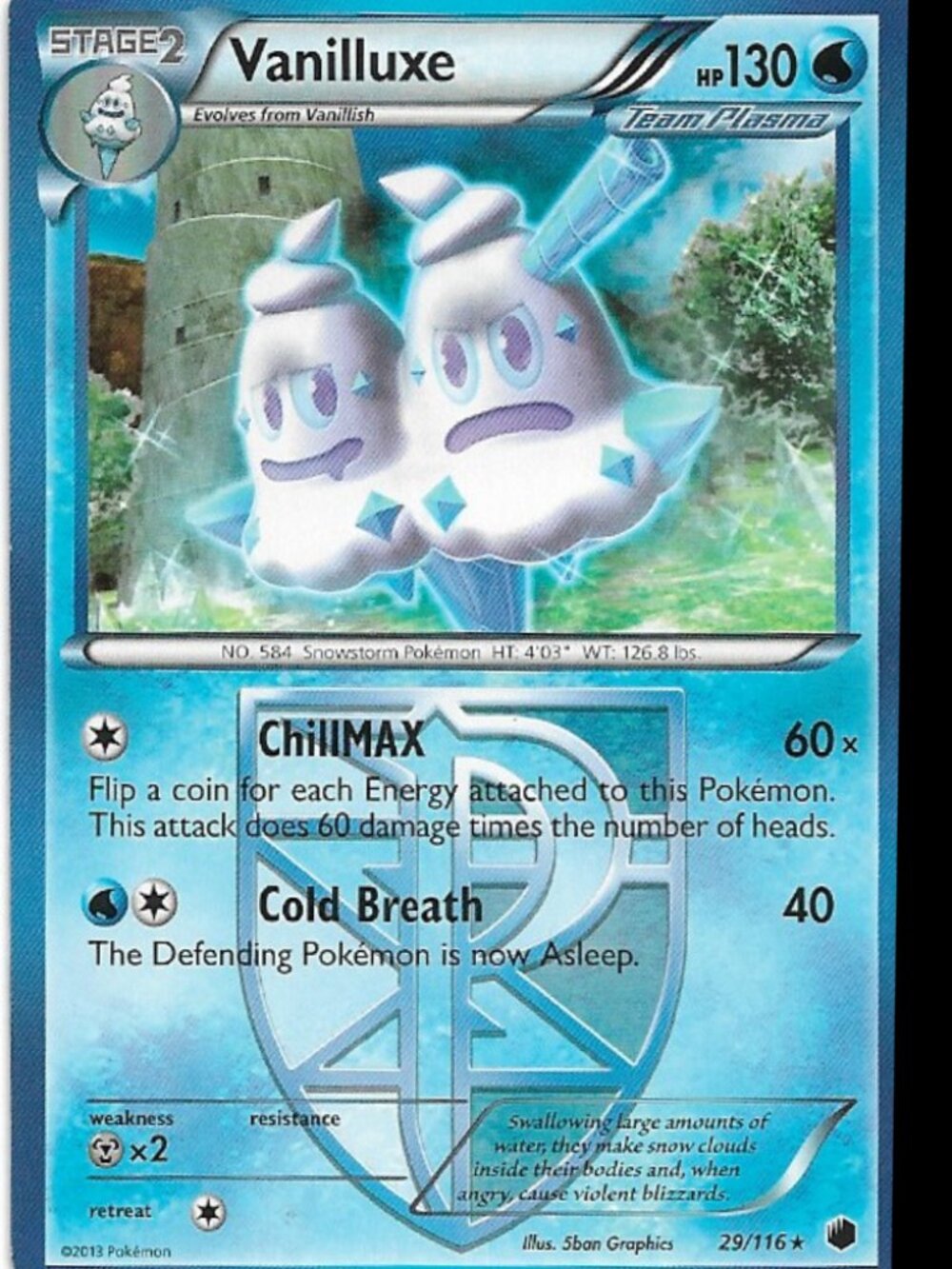 Pokemon Vanilluxe 29/116 Plasma Freeze NM